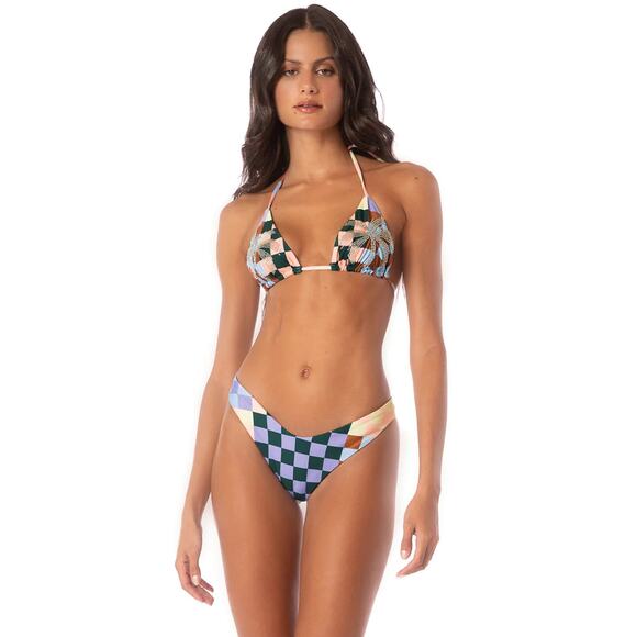 Maaji Chess Splendour Regular Rise Thin Side Bikini Bottom NWT SIZE L - Picture 1 of 5